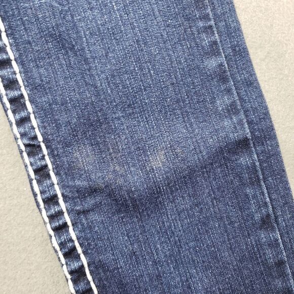 L.A. IDOL Thick Stitching Bling SKINNY JEANS sz 9 / 31 CRYSTAL STUDS Flap pocket - Picture 7 of 16